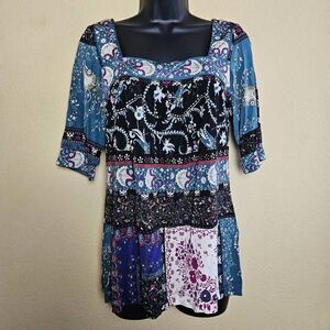 Eci Mixed Print Blouse 